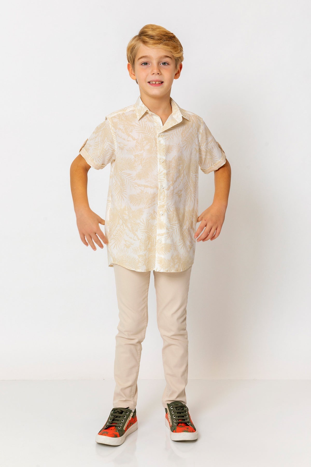 InCity Kids Boys Collared Short Sleeve Button Down Hawaiian Shirt InCity Boys & Girls