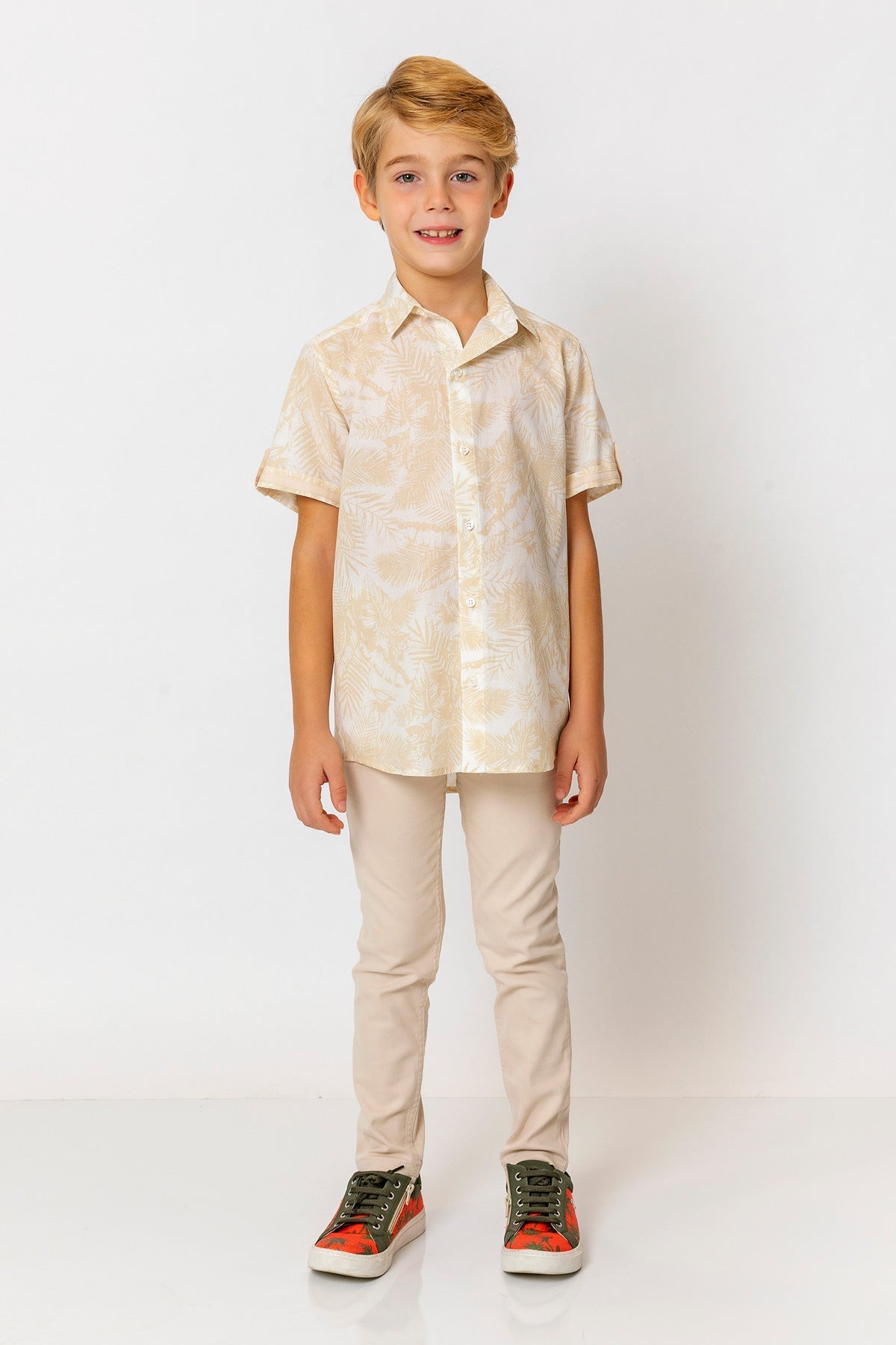 InCity Kids Boys Collared Short Sleeve Button Down Hawaiian Shirt InCity Boys & Girls