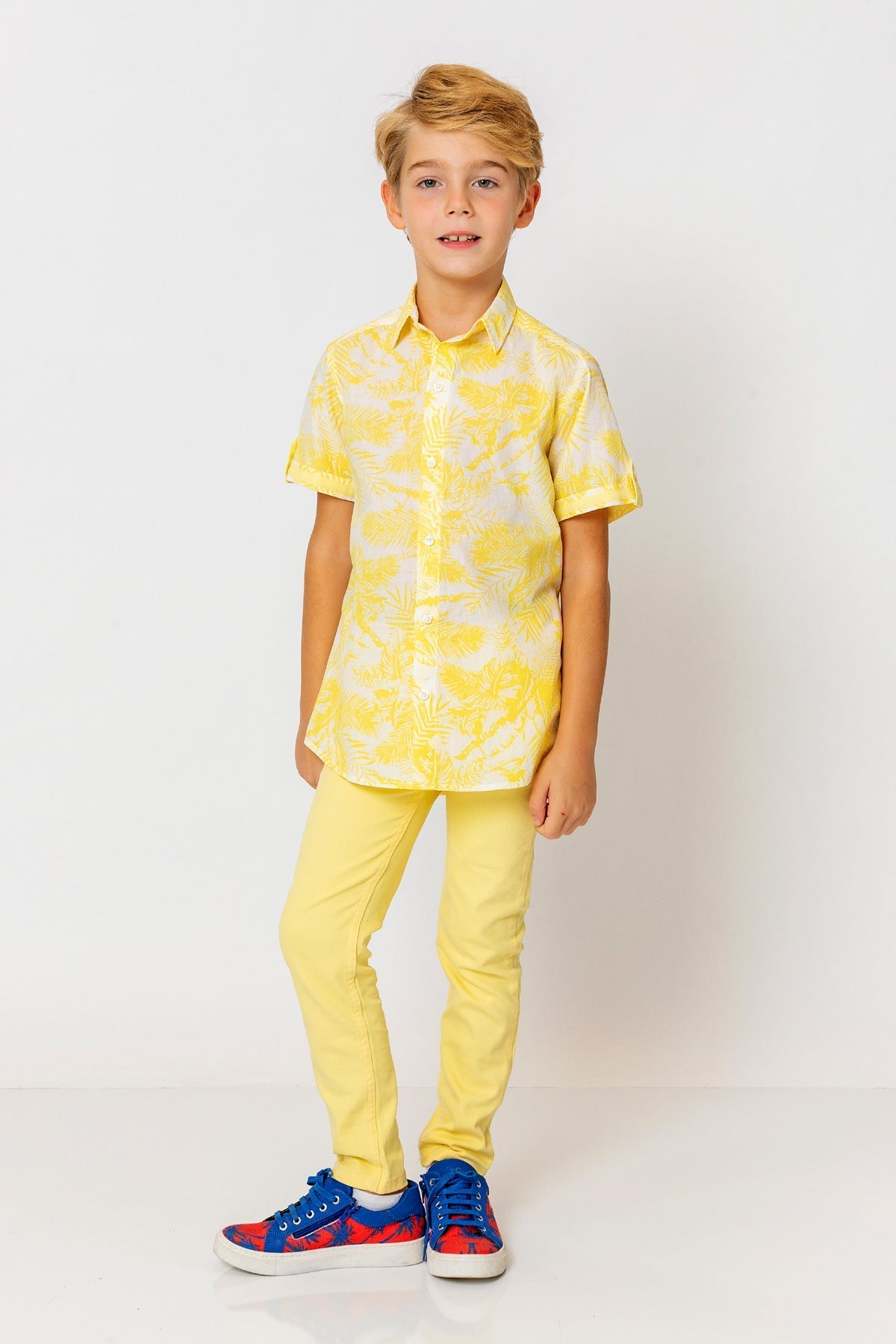 InCity Kids Boys Collared Short Sleeve Button Down Hawaiian Shirt InCity Boys & Girls