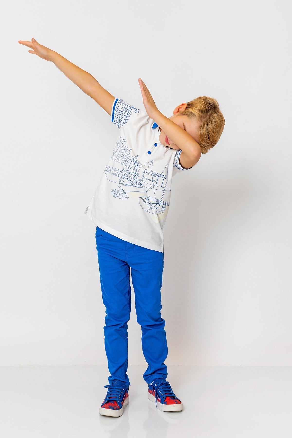 InCity Kids Boys Printed Button Short Sleeve Yacht Polo Shirt InCity Boys & Girls