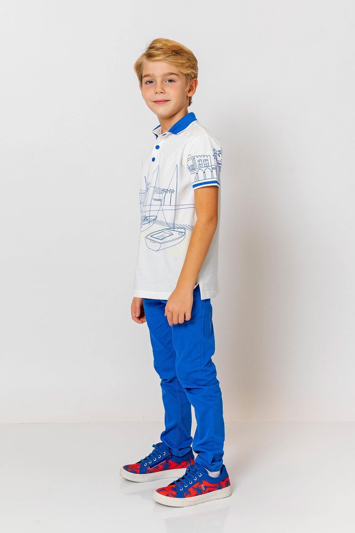 InCity Kids Boys Printed Button Short Sleeve Yacht Polo Shirt InCity Boys & Girls