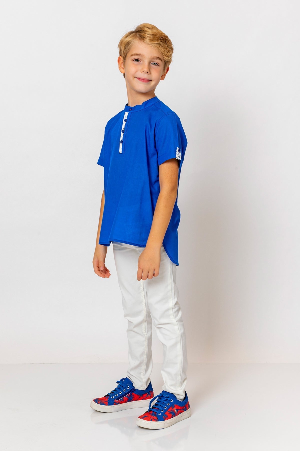 InCity Kids Boys Solid Short Sleeve Button Up Shirt InCity Boys & Girls