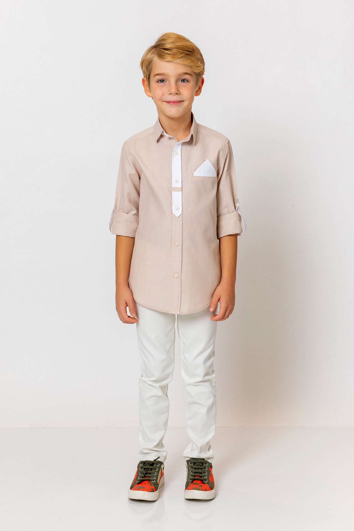 InCity Kids Boys Long Sleeve Button Down Collared Dress Shirt InCity Boys & Girls