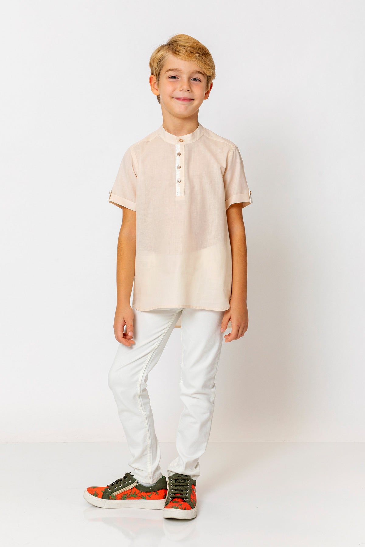 InCity Kids Boys Solid Short Sleeve Button Up Shirt InCity Boys & Girls