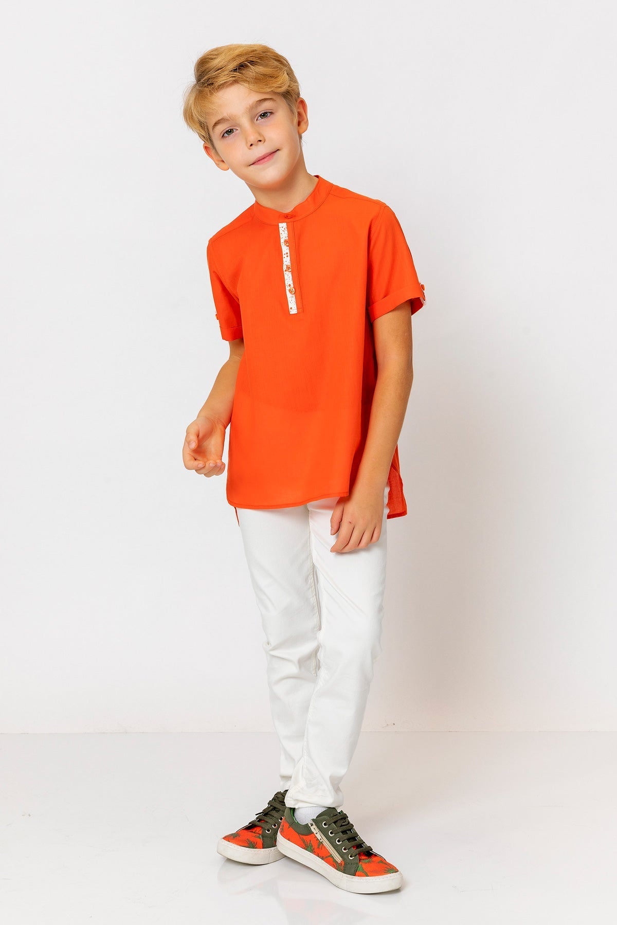 InCity Kids Boys Solid Short Sleeve Button Up Shirt InCity Boys & Girls