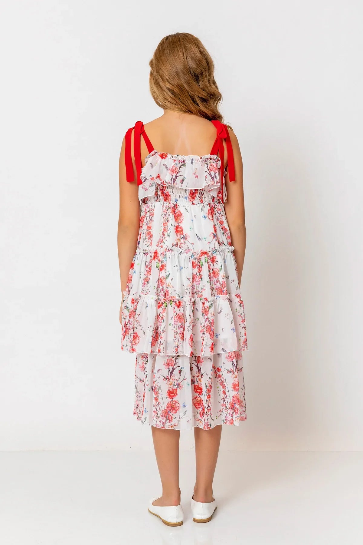 InCity Kids Girls Floral Layered Midi Dress InCity Boys & Girls