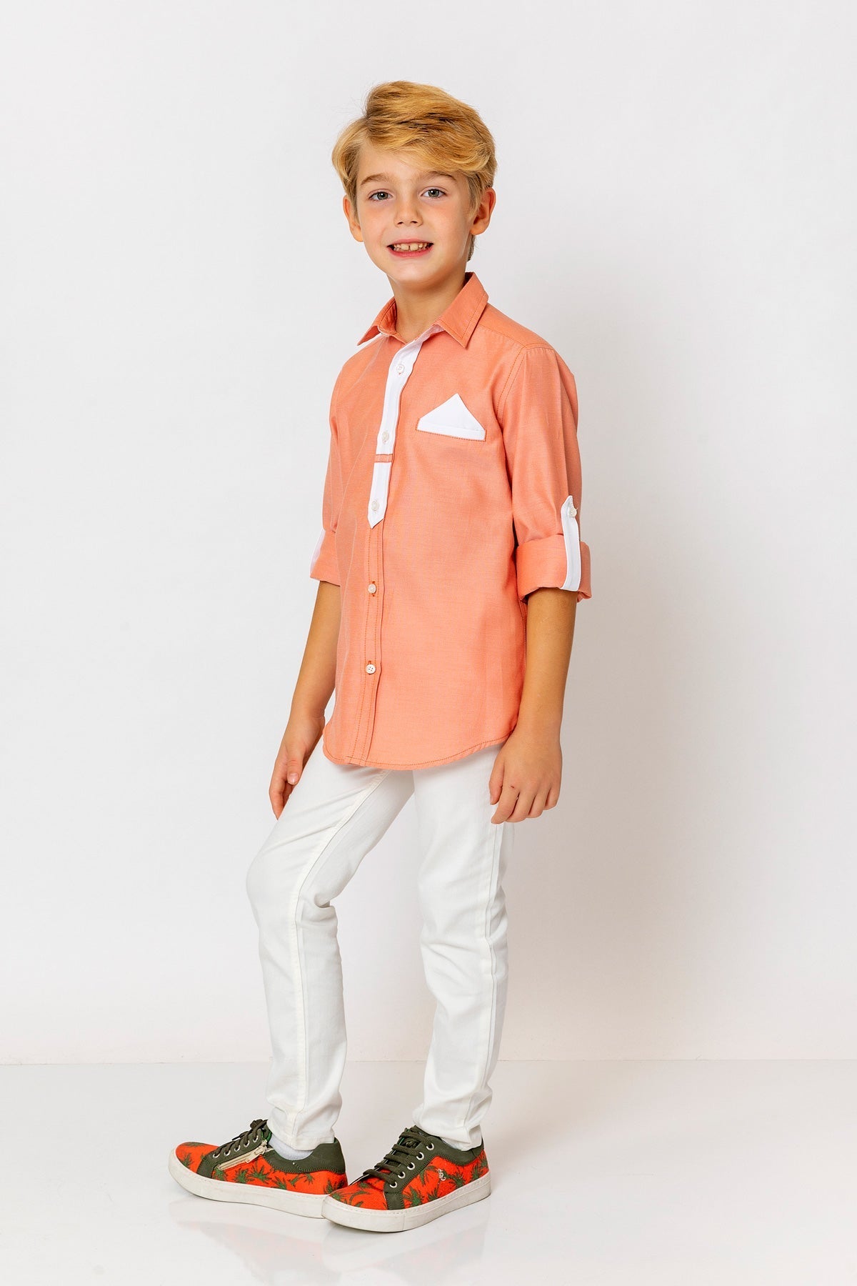 InCity Kids Boys Long Sleeve Button Down Collared Dress Shirt InCity Boys & Girls