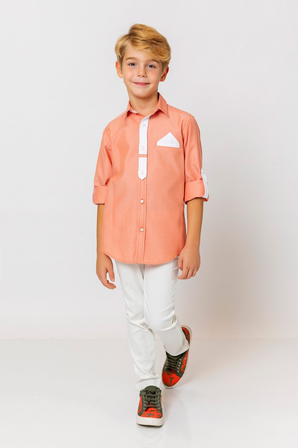 InCity Kids Boys Long Sleeve Button Down Collared Dress Shirt InCity Boys & Girls