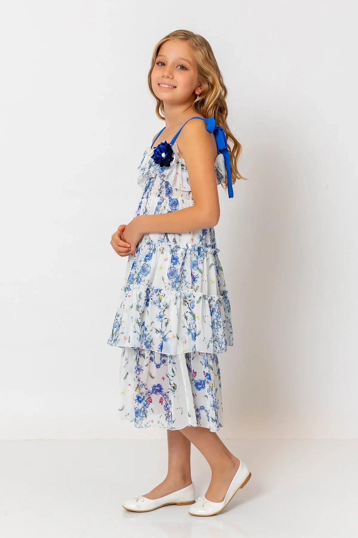 InCity Kids Girls Floral Layered Midi Dress InCity Boys & Girls