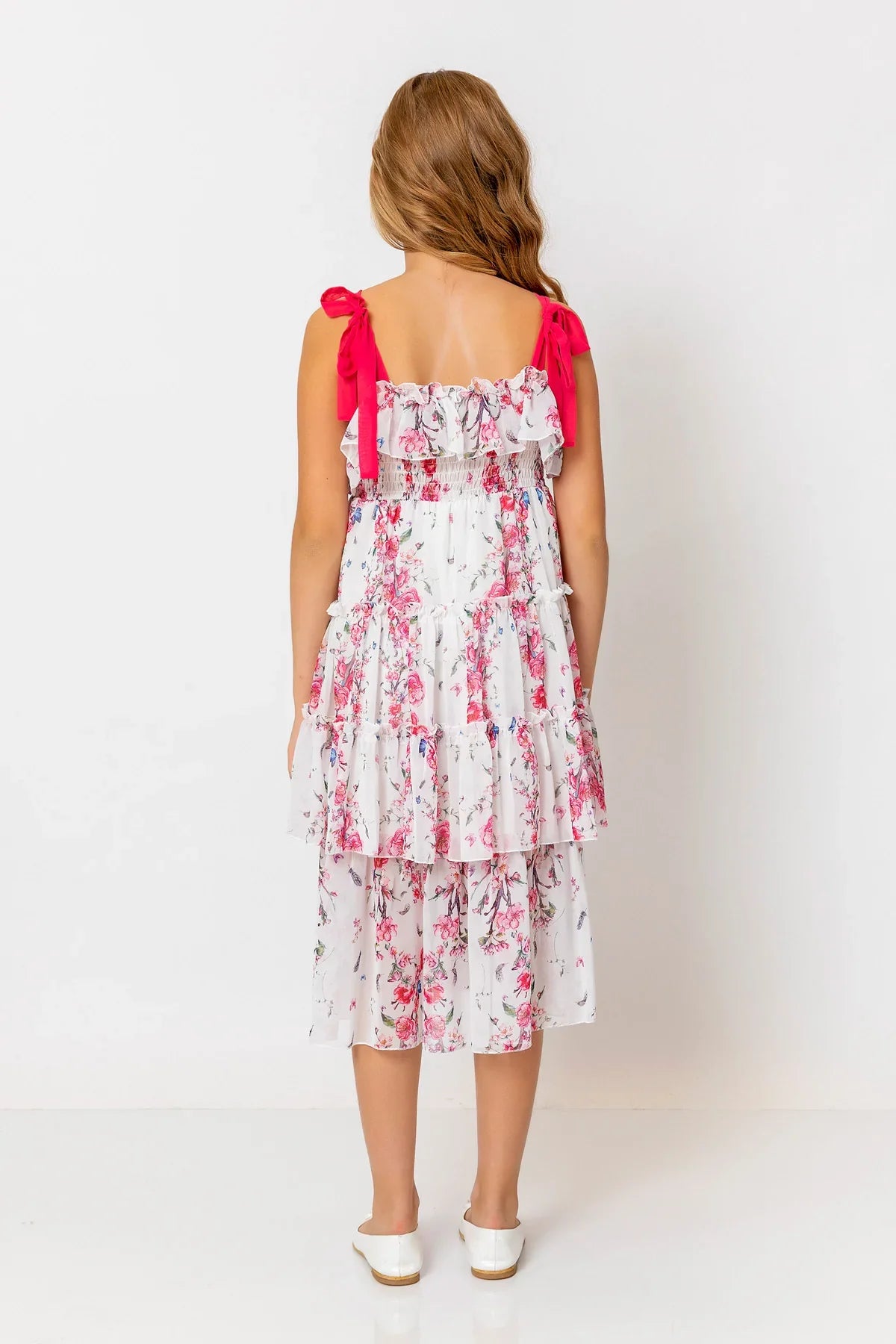 InCity Kids Girls Floral Layered Midi Dress InCity Boys & Girls