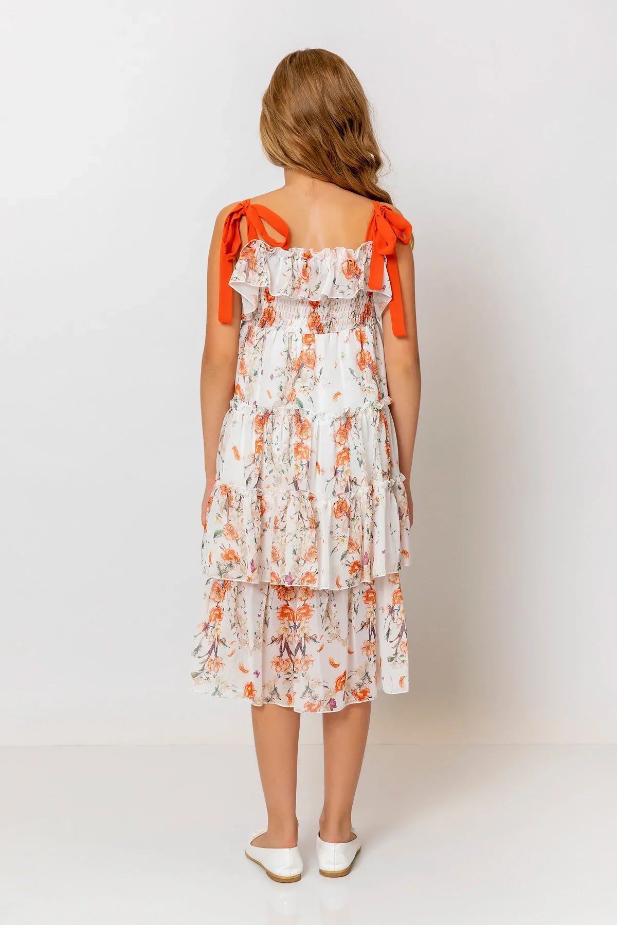 InCity Kids Girls Floral Layered Midi Dress InCity Boys & Girls