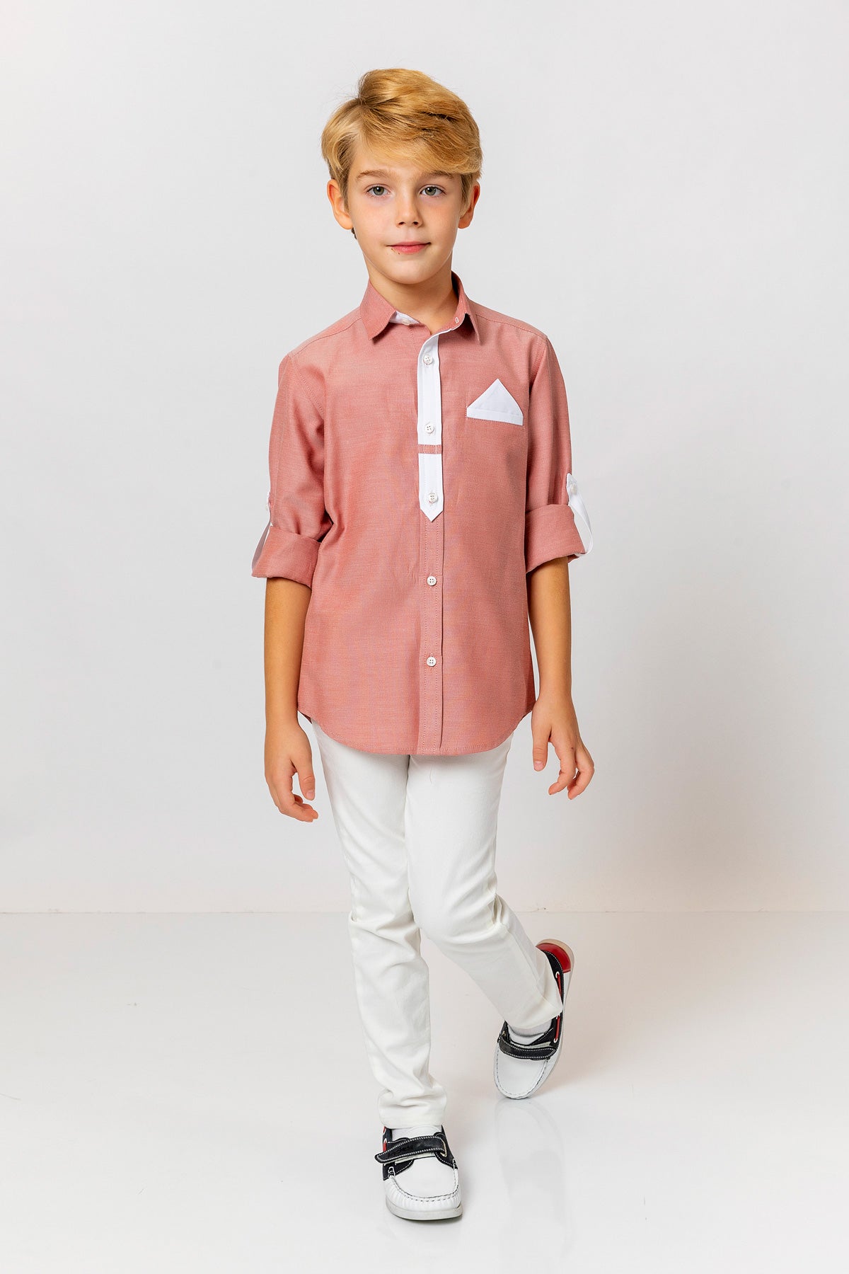 InCity Kids Boys Long Sleeve Button Down Collared Dress Shirt InCity Boys & Girls