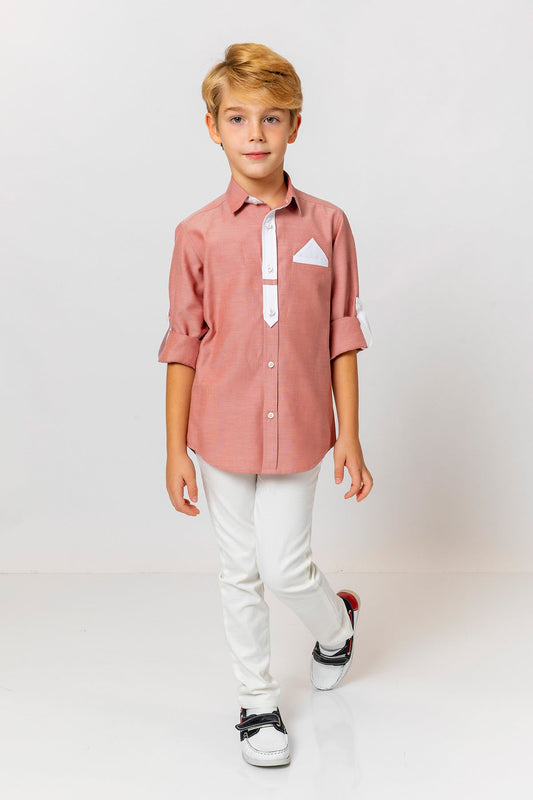 InCity Kids Boys Long Sleeve Button Down Collared Dress Shirt InCity Boys & Girls