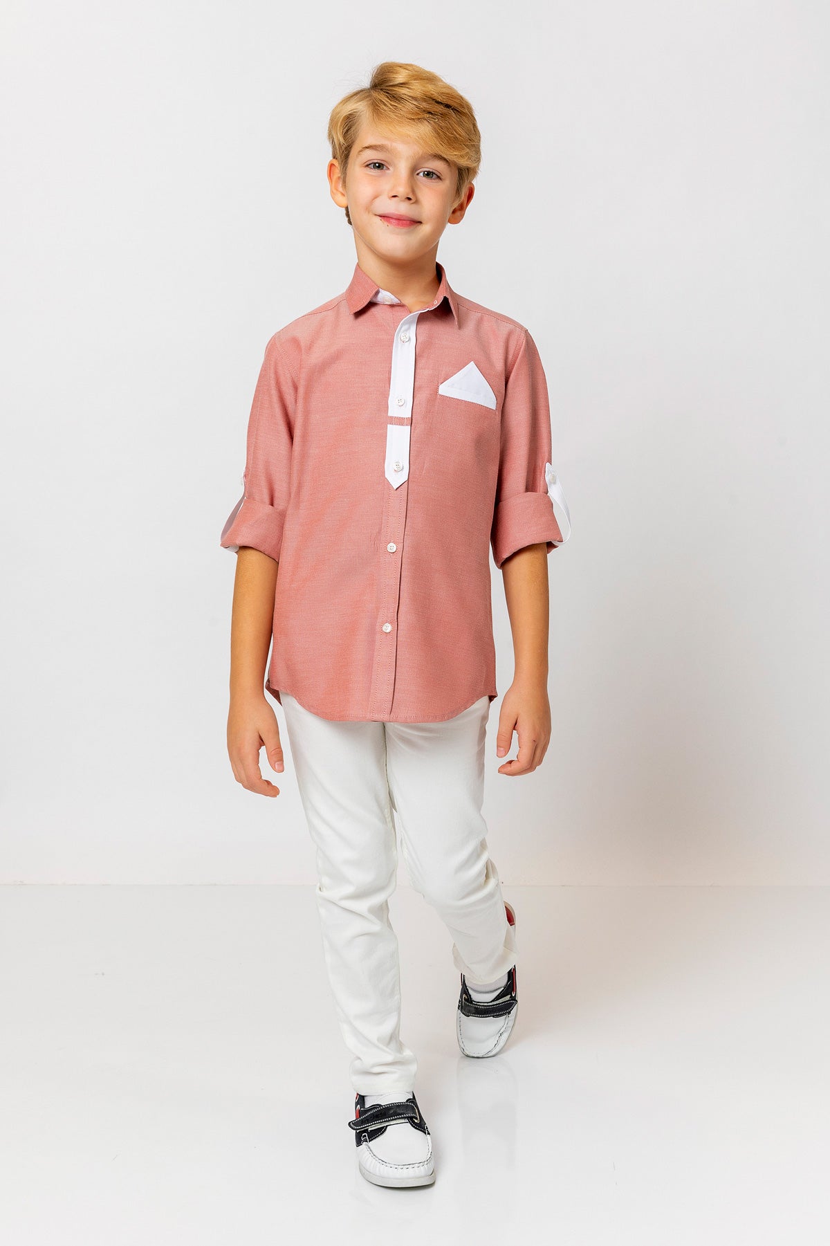 InCity Kids Boys Long Sleeve Button Down Collared Dress Shirt InCity Boys & Girls