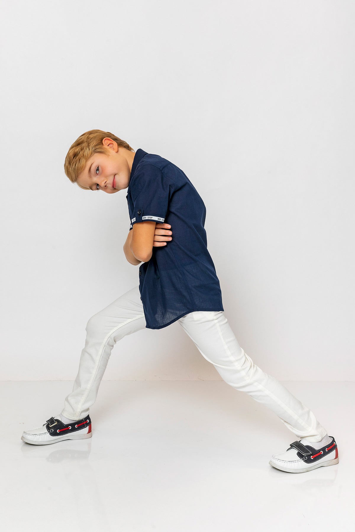 InCity Kids Boys Collared Short Sleeve Solid Pocket Button-Down Shirt InCity Boys & Girls