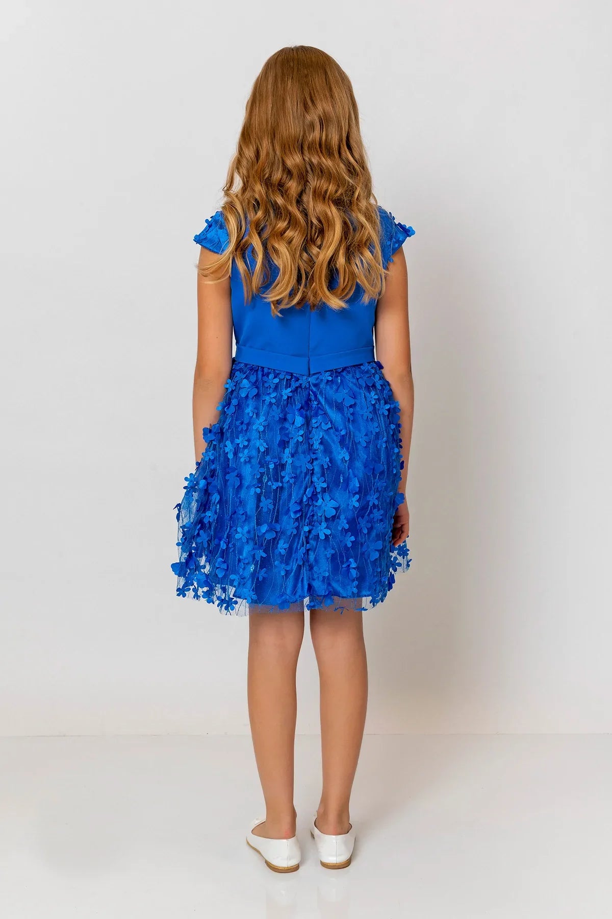 InCity Kids Girls Short Sleeve Belted Floral Tulle Dress InCity Boys & Girls