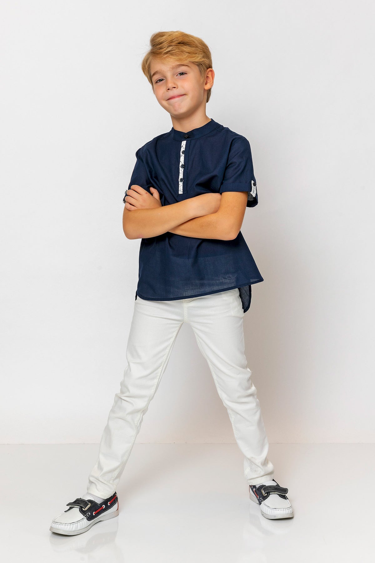 InCity Kids Boys Solid Short Sleeve Button Up Shirt InCity Boys & Girls