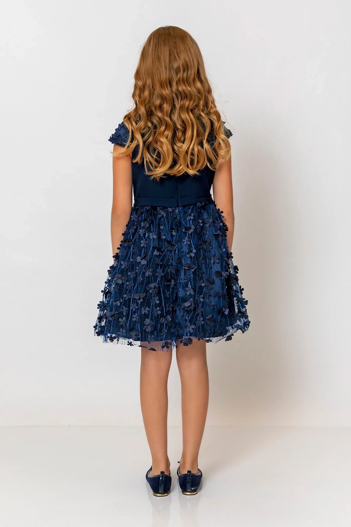 InCity Kids Girls Short Sleeve Belted Floral Tulle Dress InCity Boys & Girls