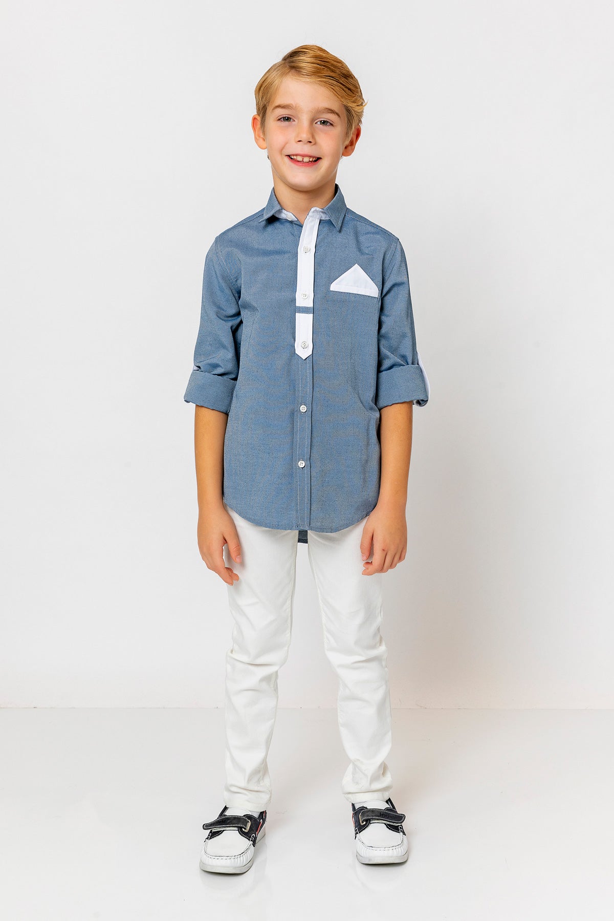 InCity Kids Boys Long Sleeve Button Down Collared Dress Shirt InCity Boys & Girls