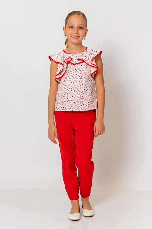 InCity Kids Girls Solid Cuffed Jogger Pants InCity Boys & Girls