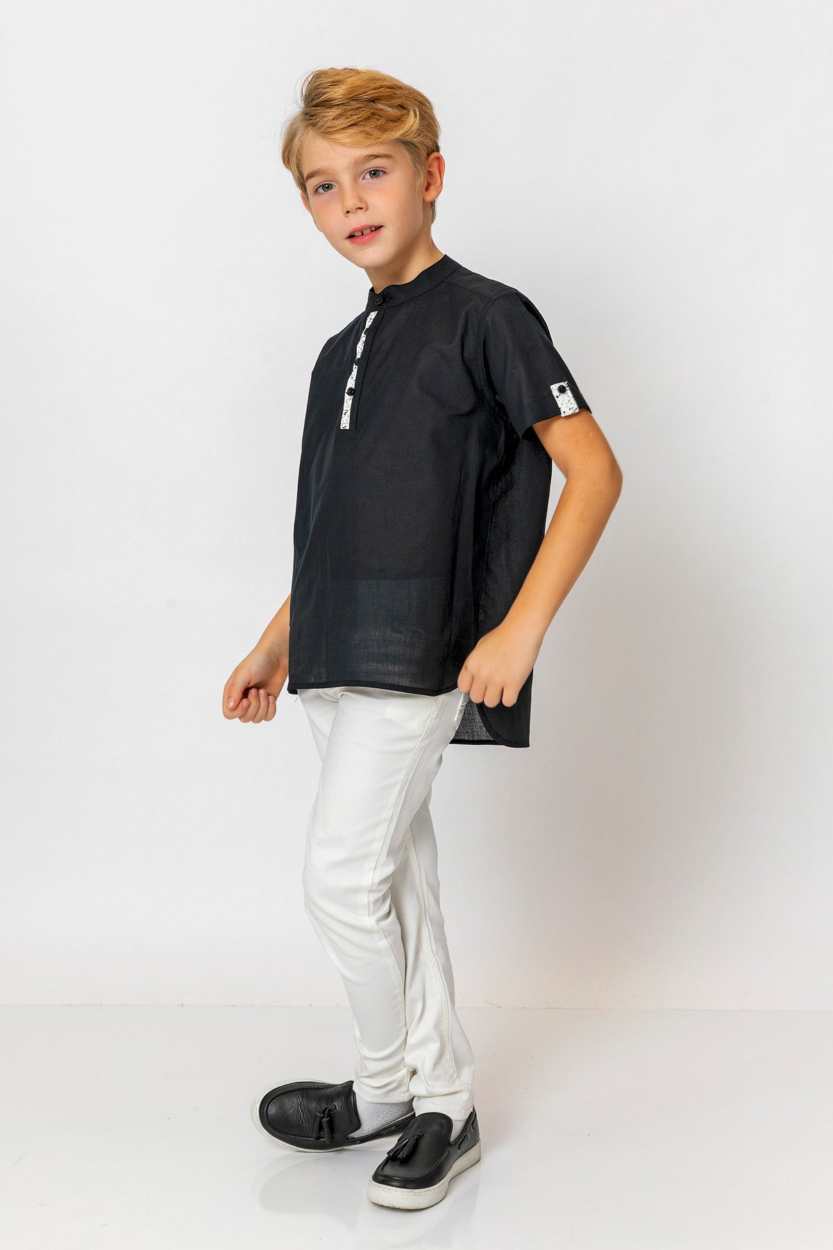 InCity Kids Boys Solid Short Sleeve Button Up Shirt InCity Boys & Girls