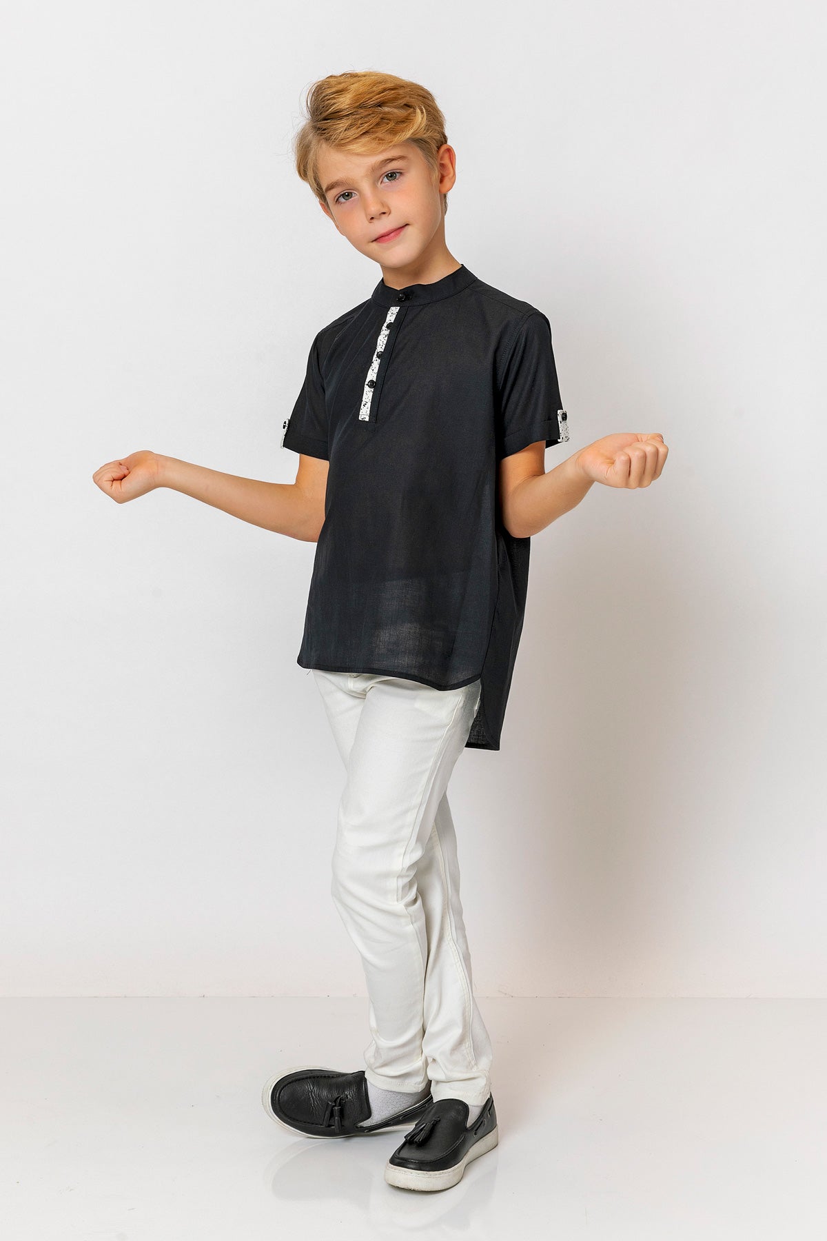 InCity Kids Boys Solid Short Sleeve Button Up Shirt InCity Boys & Girls