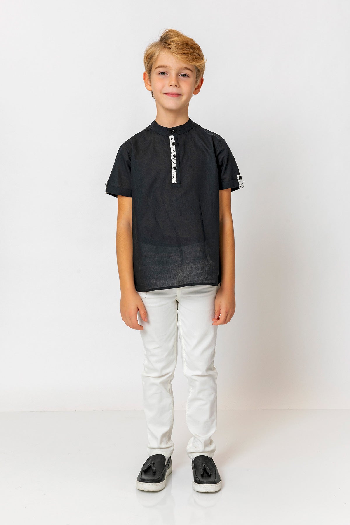 InCity Kids Boys Solid Short Sleeve Button Up Shirt InCity Boys & Girls