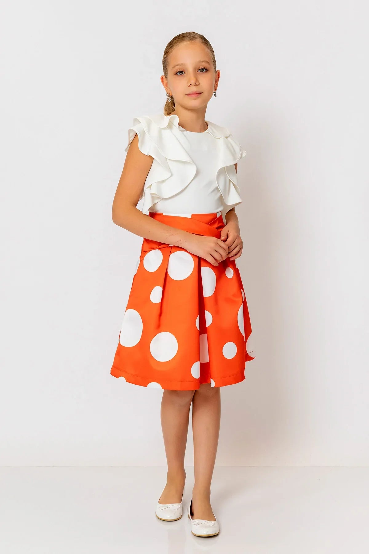 InCity Kids Girls Polka Dot Midi Fashion Skirt InCity Boys & Girls