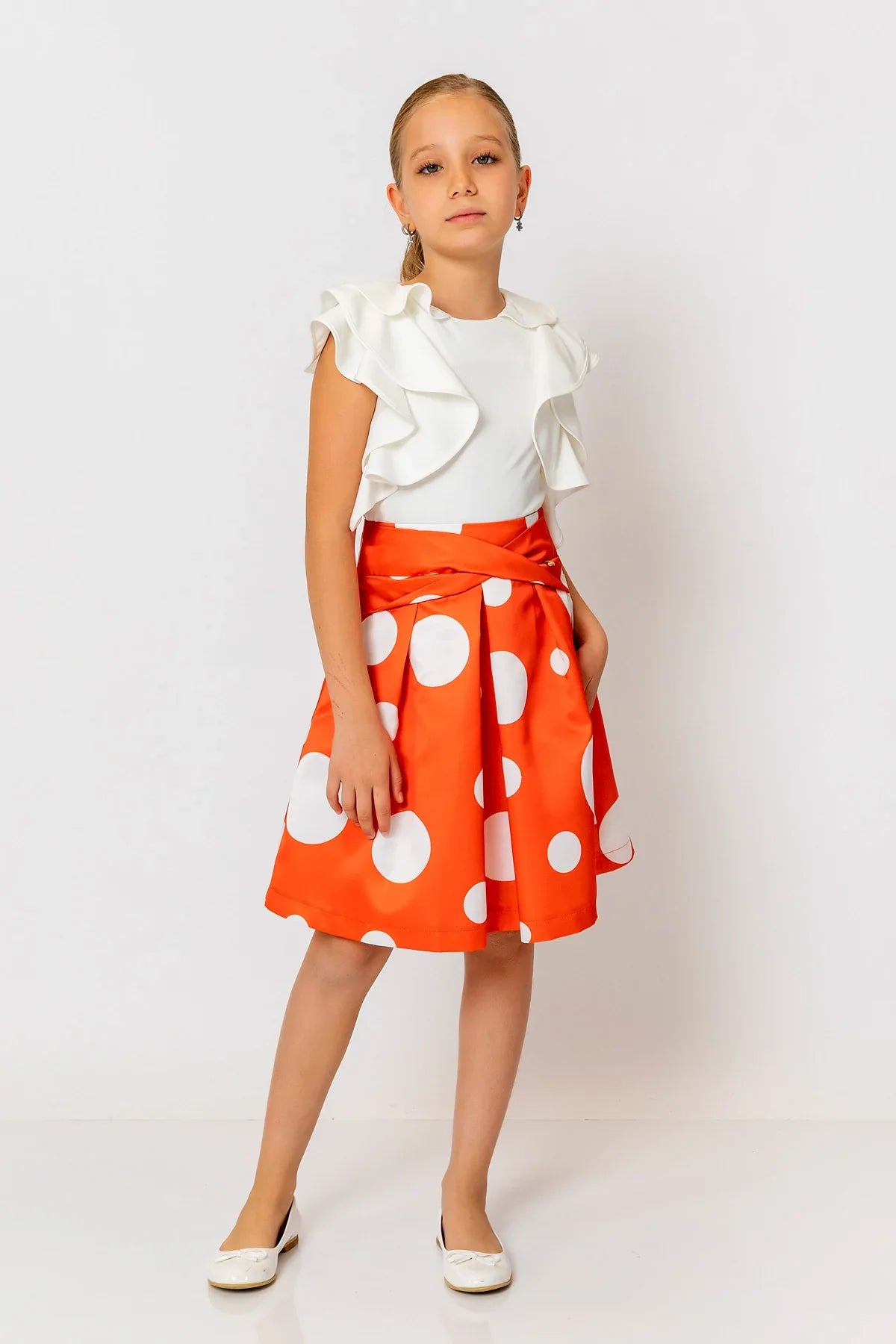 InCity Kids Girls Polka Dot Midi Fashion Skirt InCity Boys & Girls