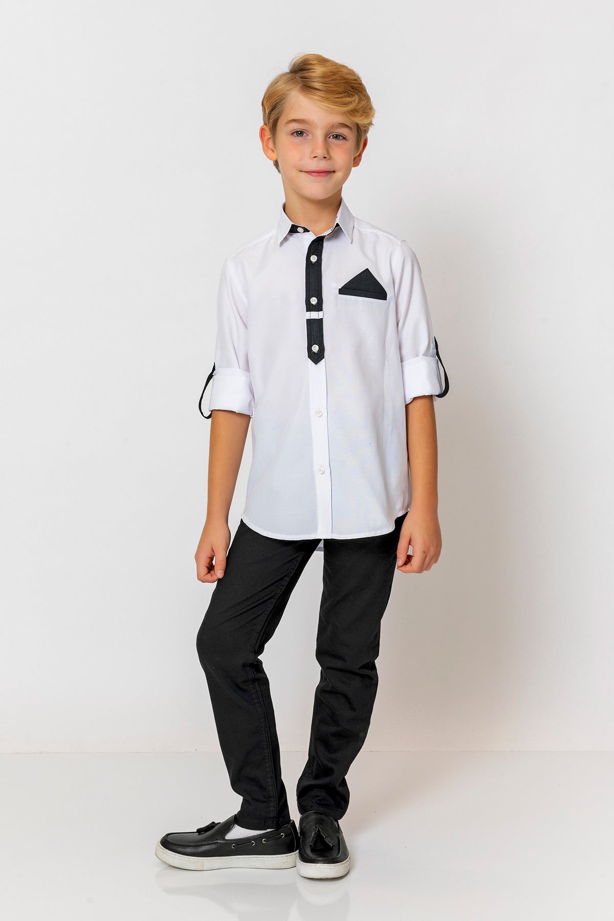 InCity Kids Boys Long Sleeve Button Down Collared Dress Shirt InCity Boys & Girls