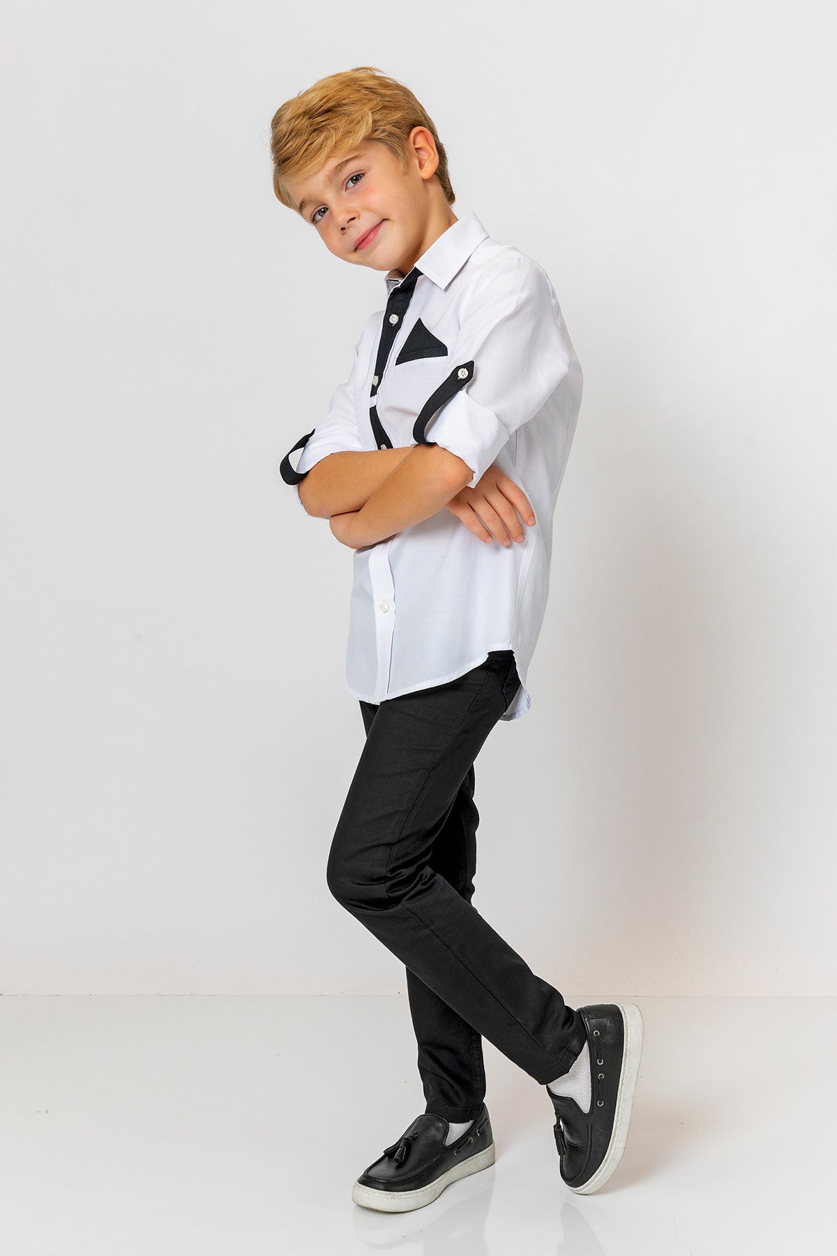 InCity Kids Boys Long Sleeve Button Down Collared Dress Shirt InCity Boys & Girls