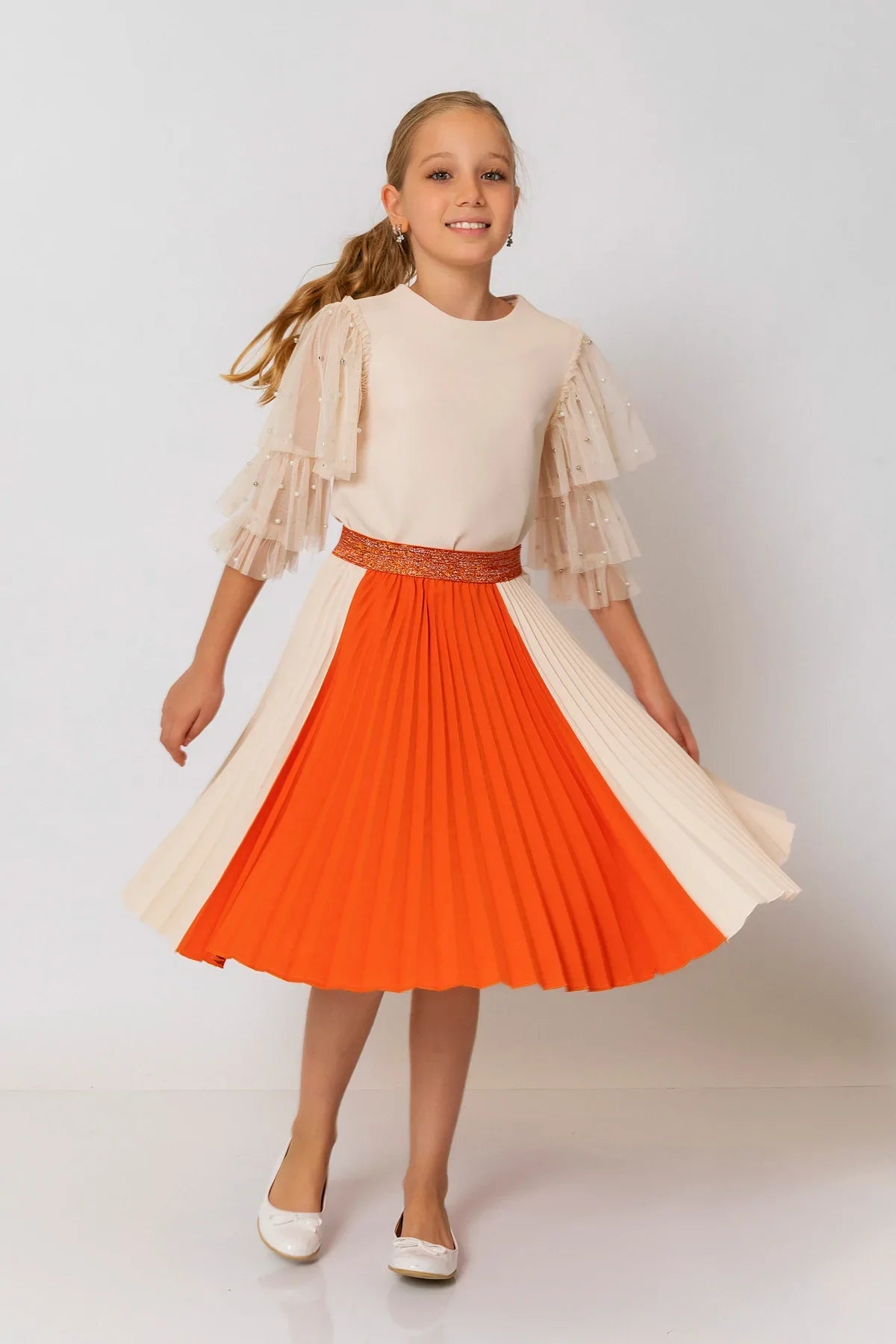 InCity Kids Girls Pleated Multicolor Midi Skirt InCity Boys & Girls