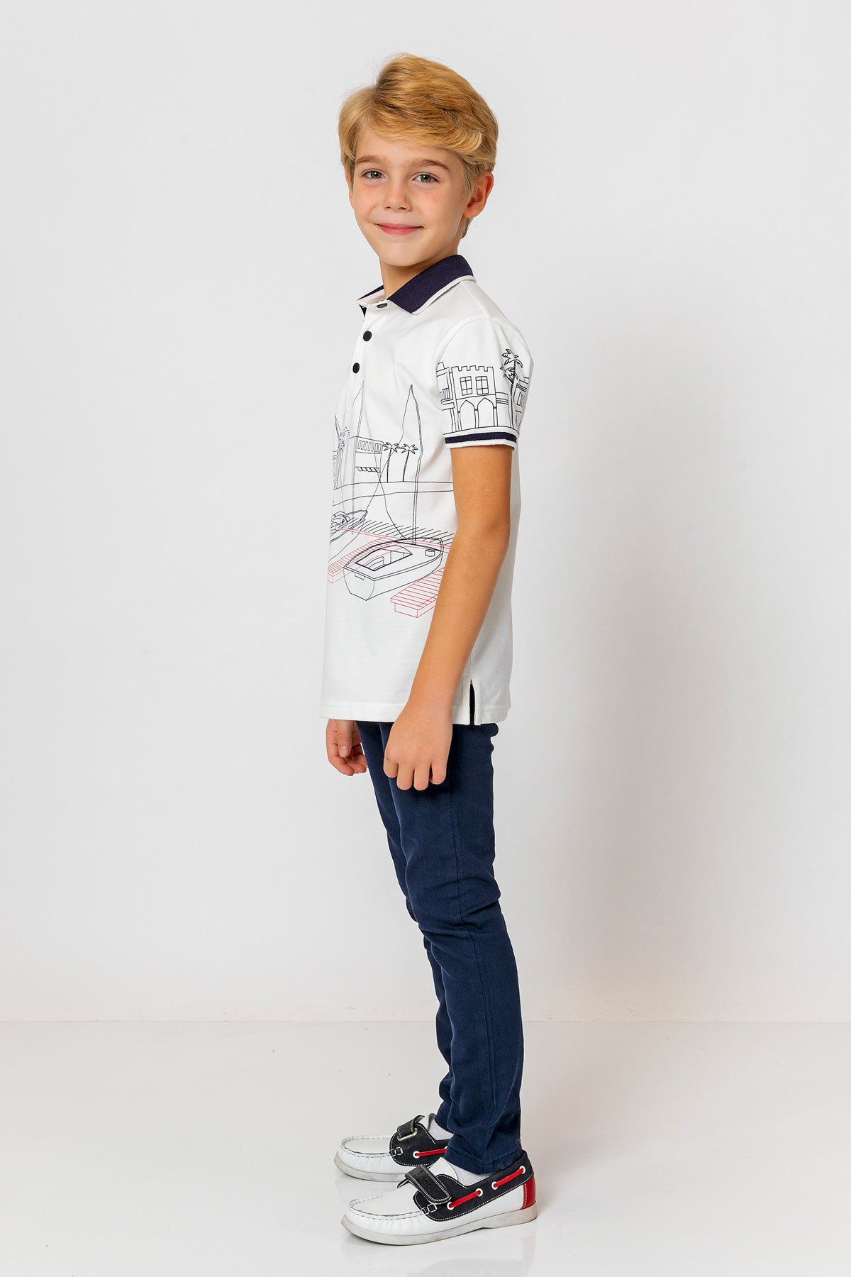 InCity Kids Boys Printed Button Short Sleeve Yacht Polo Shirt InCity Boys & Girls