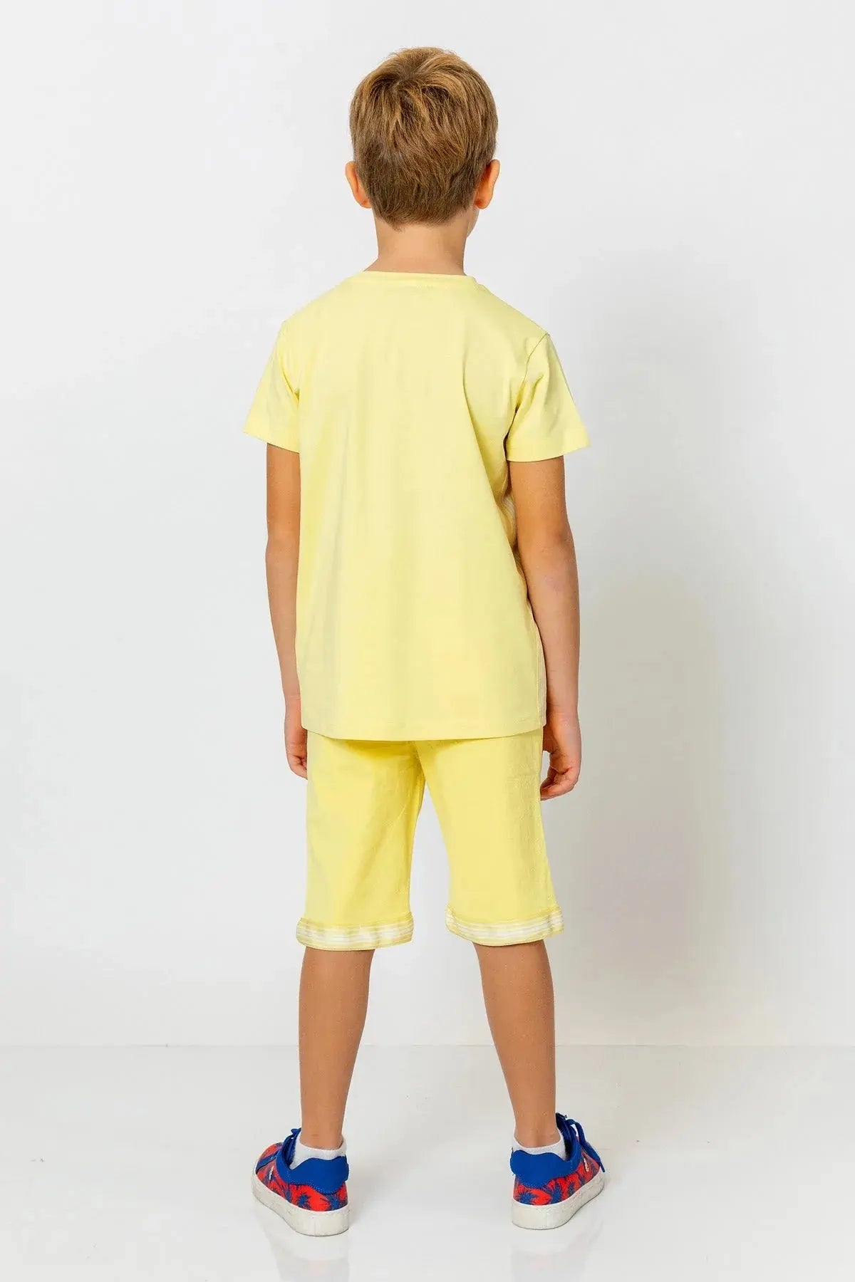 InCity Boys (3010) - Yuvarlak Yaka Yan Çizgili Ksa Kollu T-Shirt dogan-811