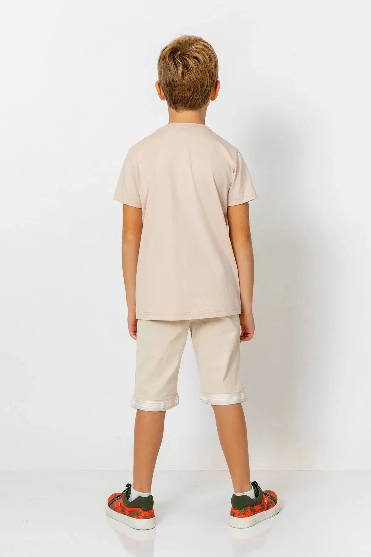 InCity Boys (3010) - Yuvarlak Yaka Yan Çizgili Ksa Kollu T-Shirt dogan-811