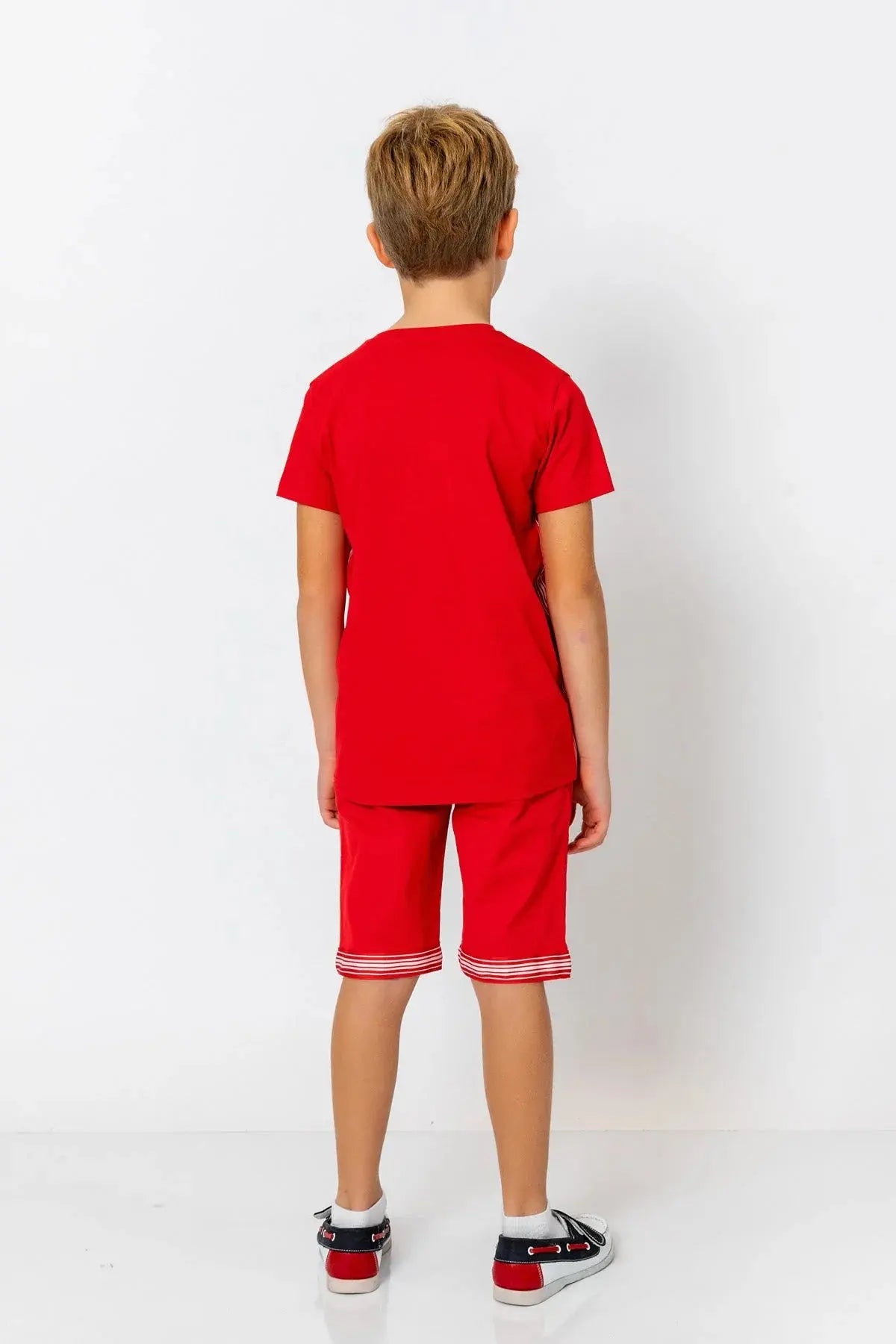 InCity Boys (3010) - Yuvarlak Yaka Yan Çizgili Ksa Kollu T-Shirt dogan-811