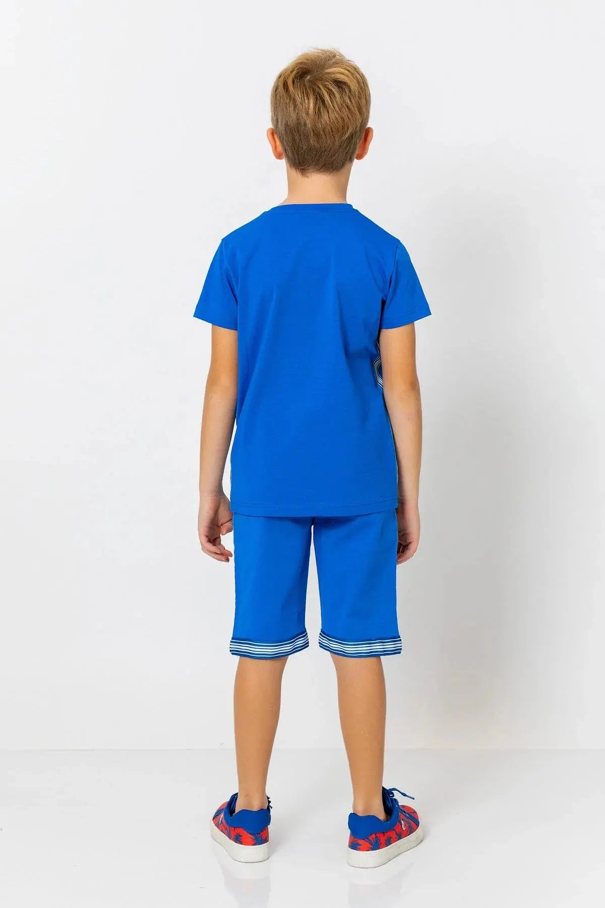 InCity Boys (3010) - Yuvarlak Yaka Yan Çizgili Ksa Kollu T-Shirt dogan-811