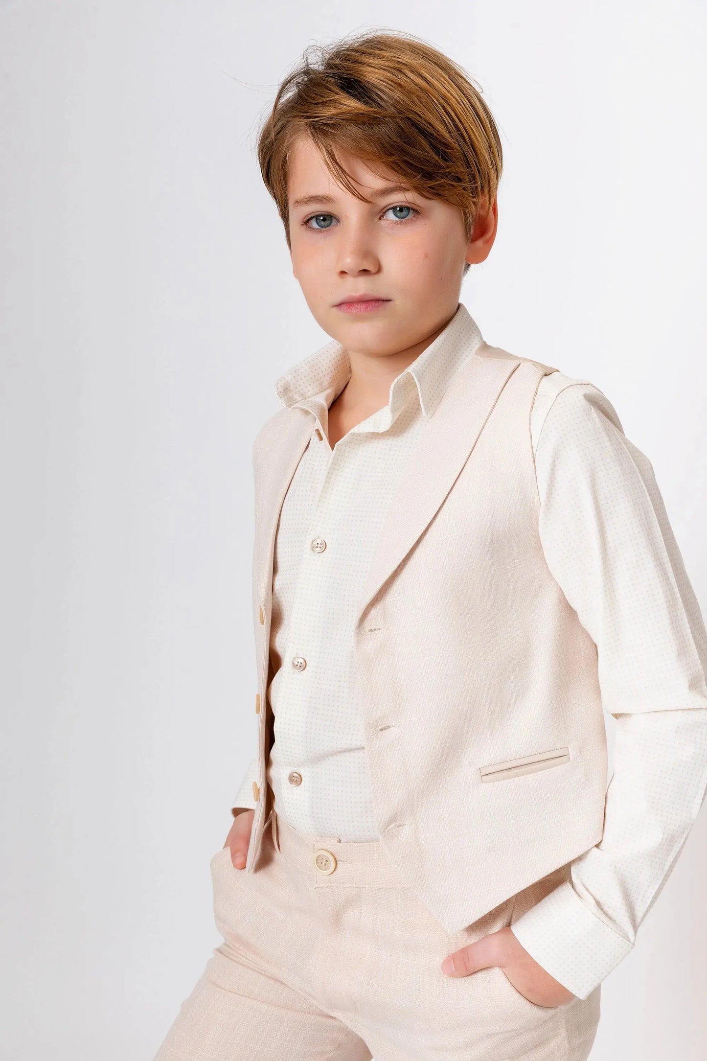 InCity Boys (3040) - Açık Yaka Düğmeli Takım Yeleği dogan-811