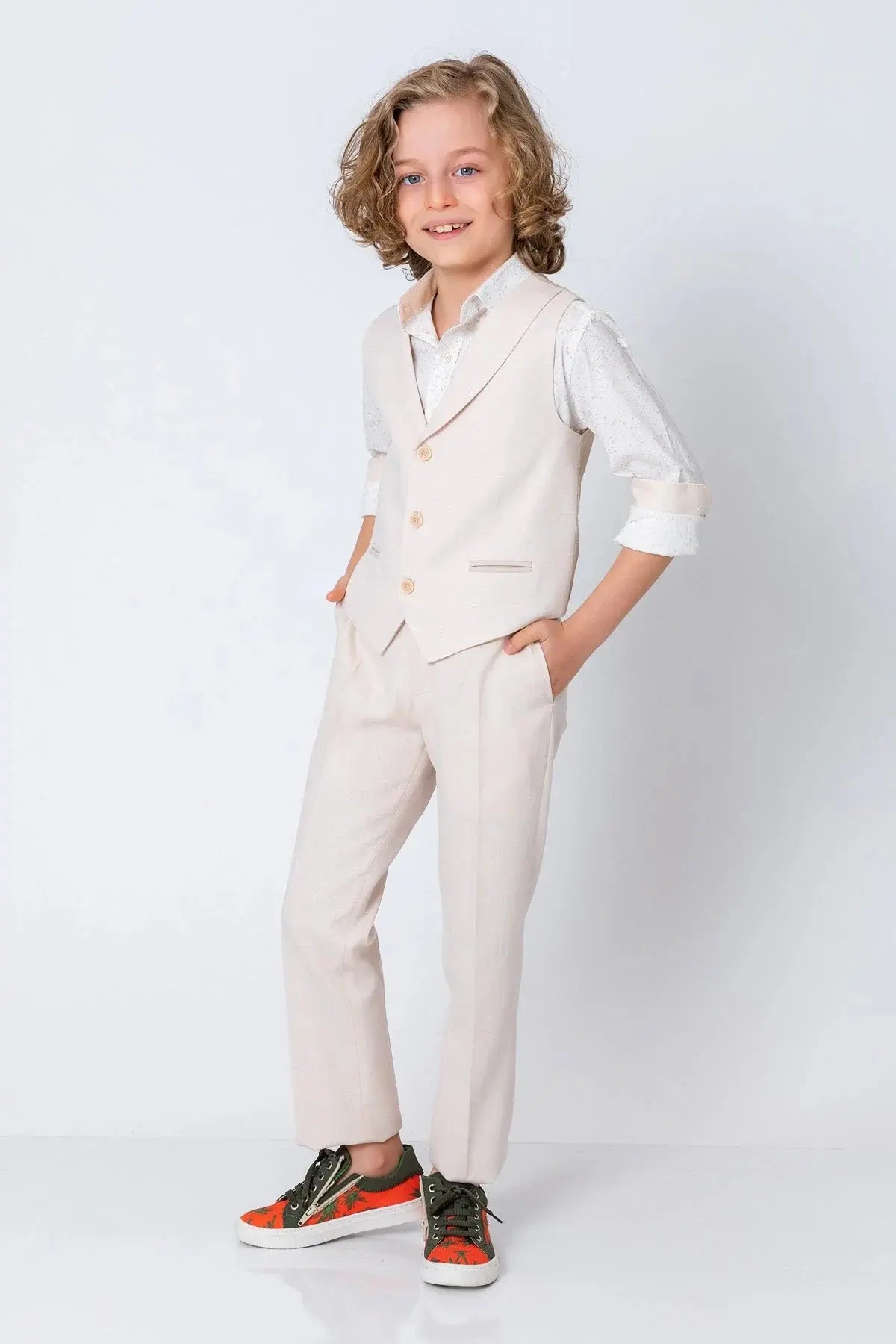 InCity Boys (3040) - Açık Yaka Düğmeli Takım Yeleği dogan-811