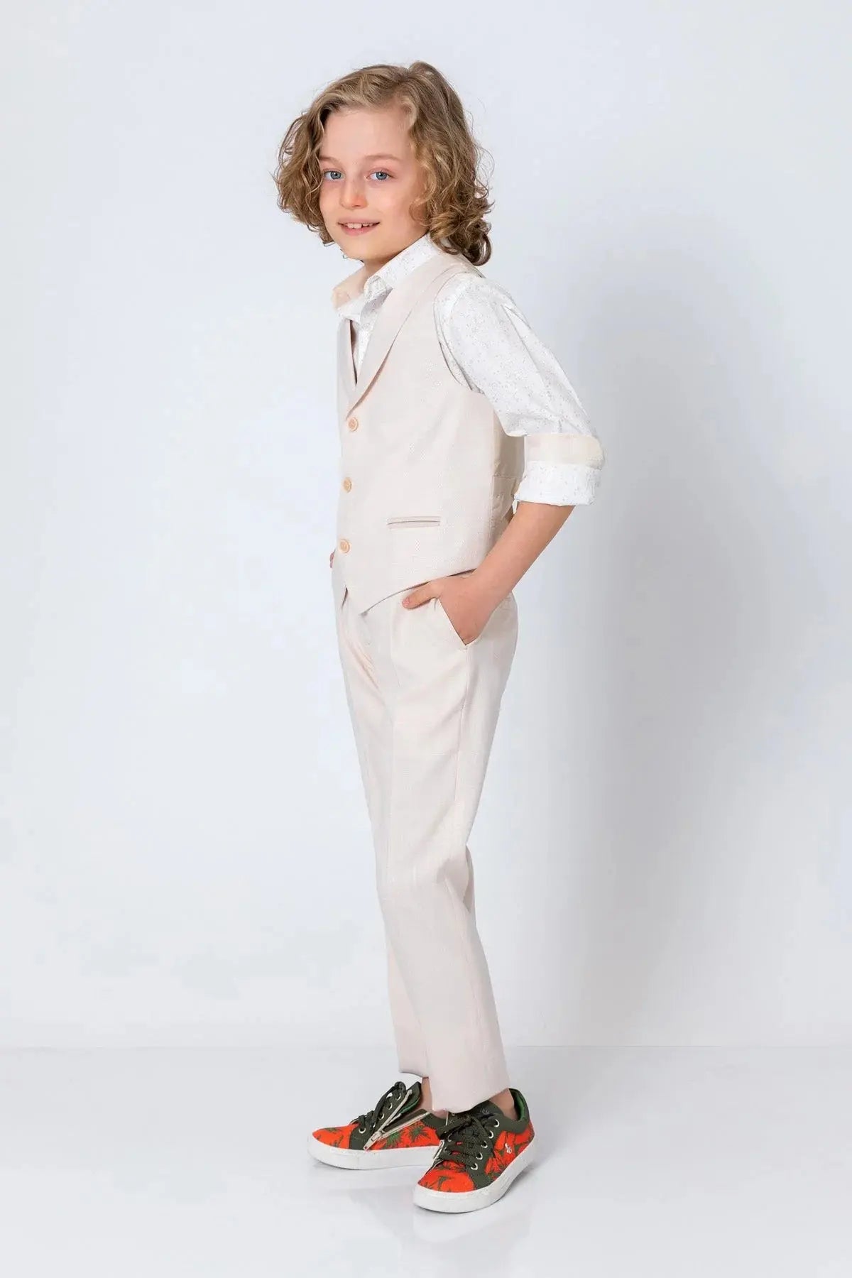 InCity Boys (3040) - Açık Yaka Düğmeli Takım Yeleği dogan-811