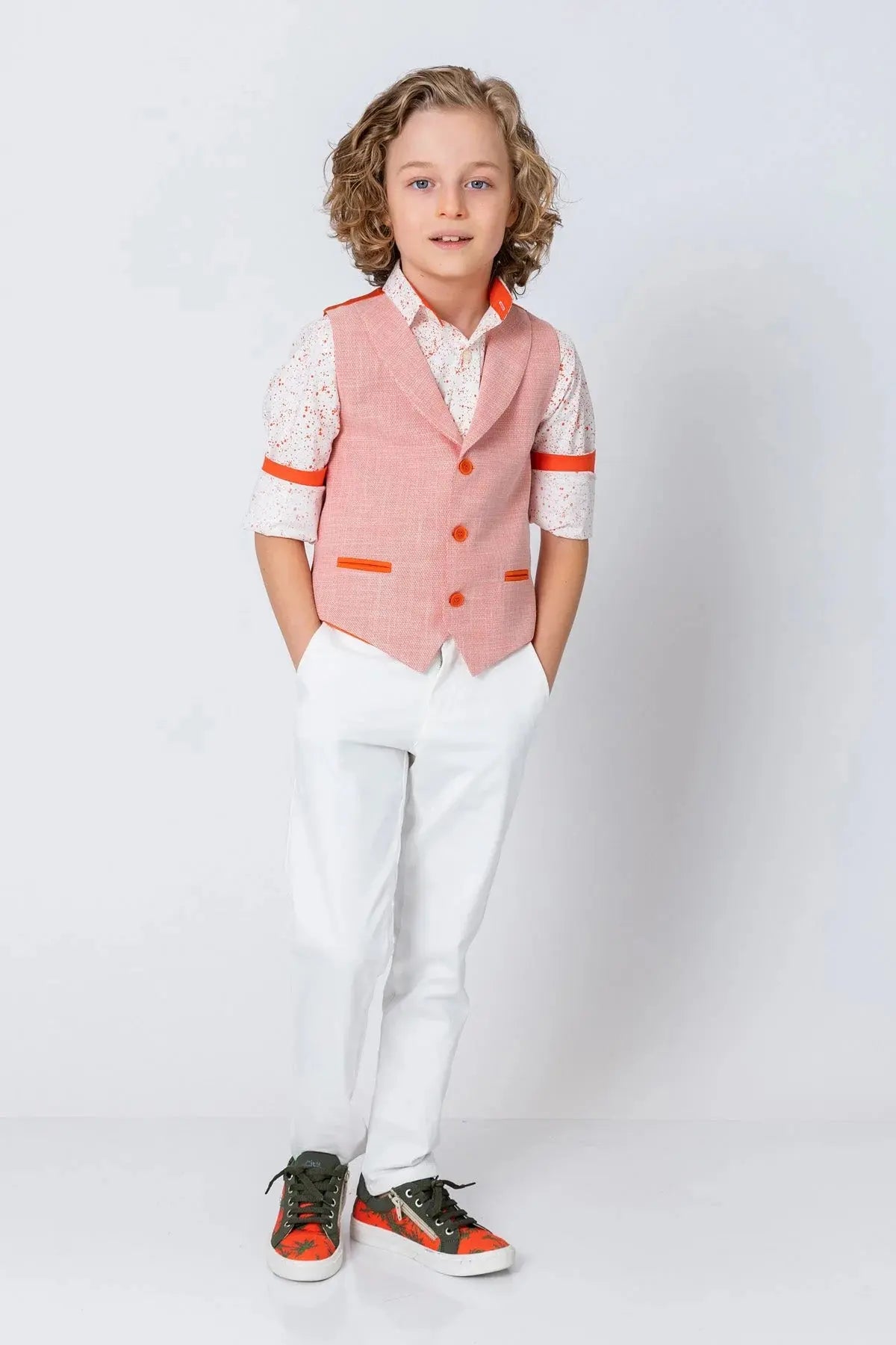 InCity Boys (3040) - Açık Yaka Düğmeli Takım Yeleği dogan-811