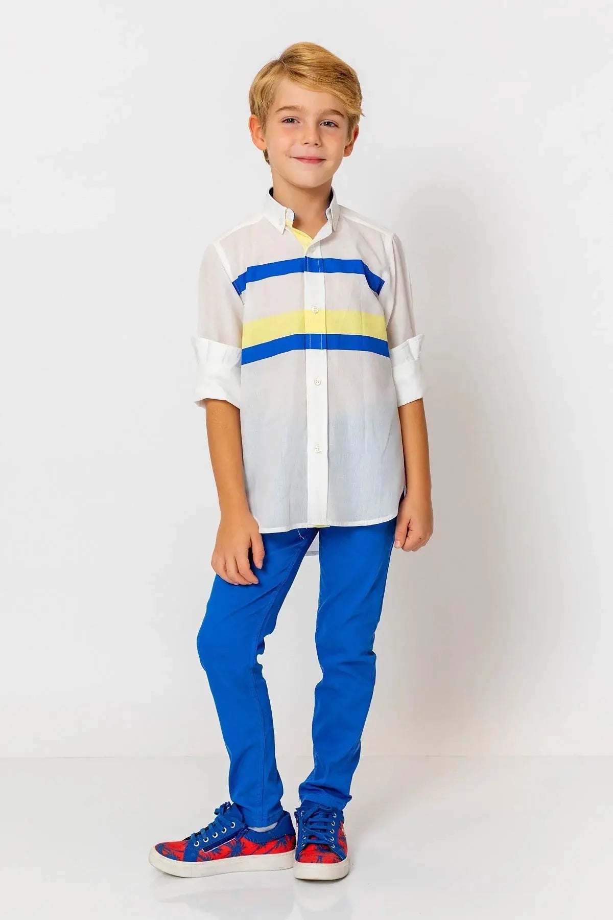 InCity Boys (3083) - Kids Collared Striped Long Sleeve Dress Shirt dogan-811