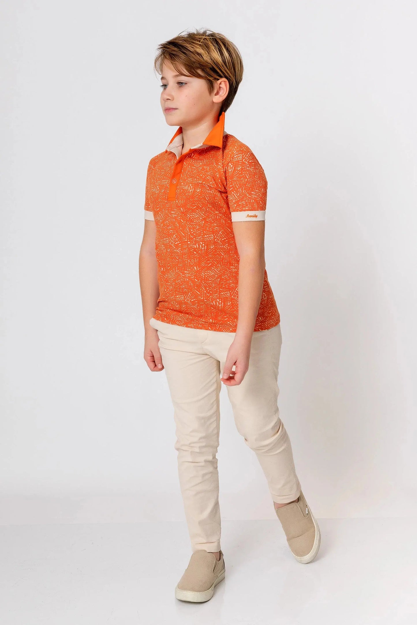 InCity Kids Boys Collared Printed Short Sleeve Button Polo Shirt InCity Boys & Girls