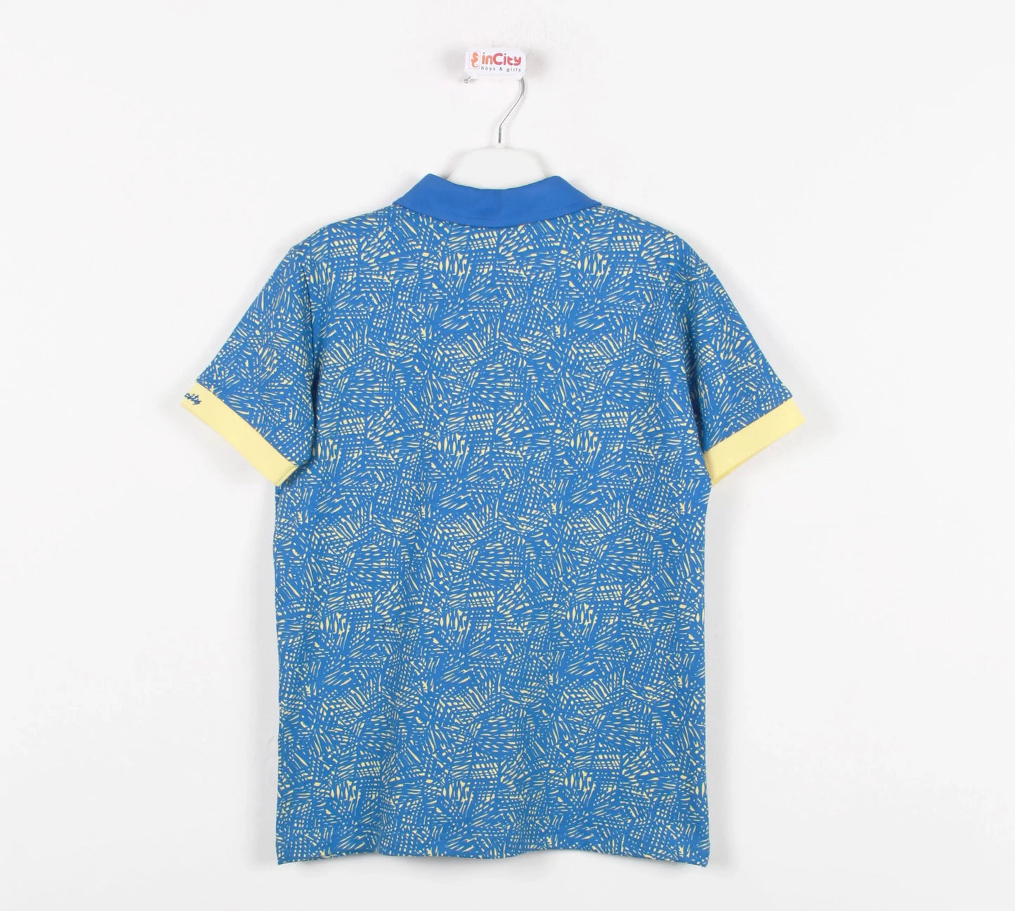 InCity Kids Boys Collared Printed Short Sleeve Button Polo Shirt InCity Boys & Girls