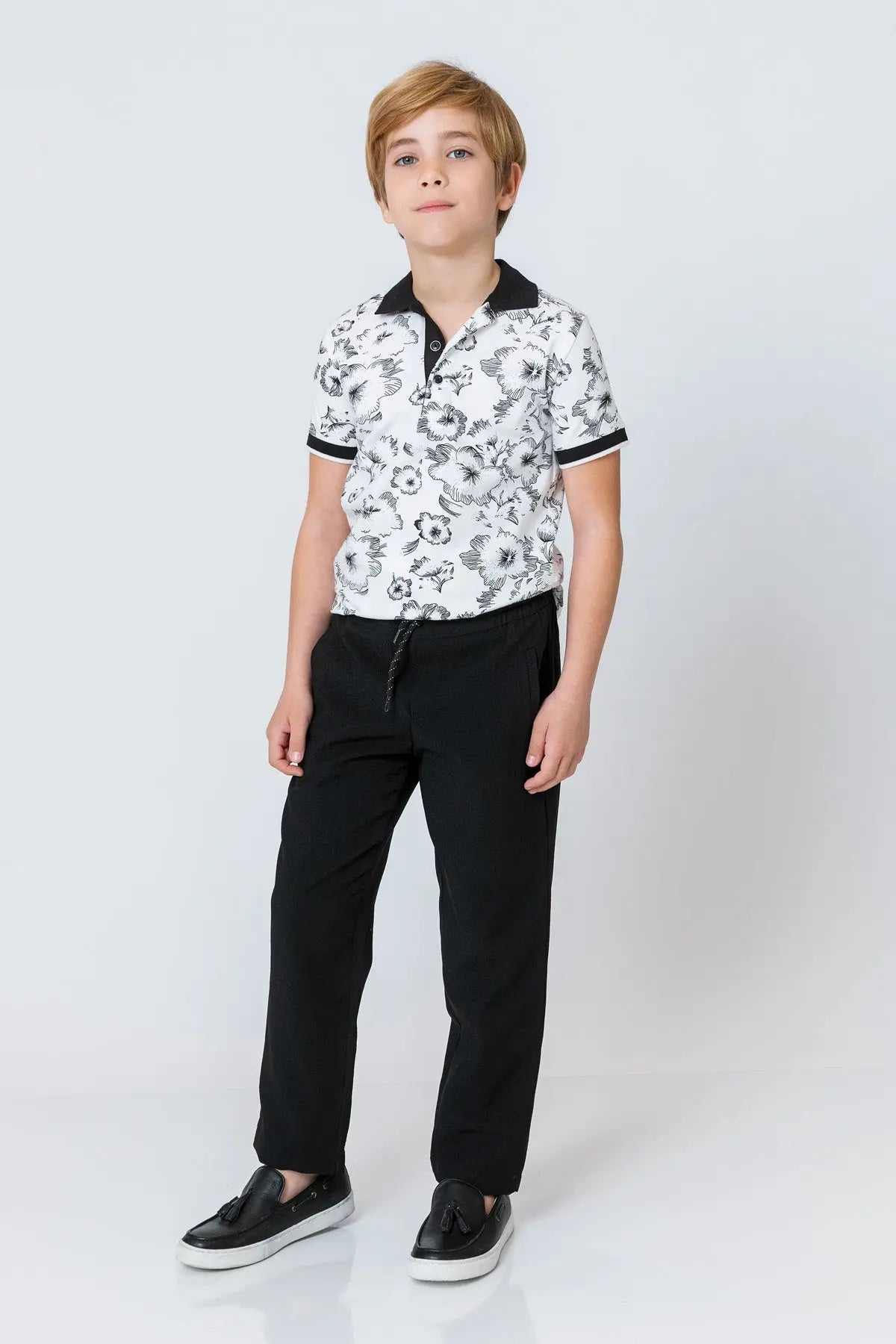 InCity Kids Boys Floral Print Short Sleeve Polo Shirt InCity Boys & Girls