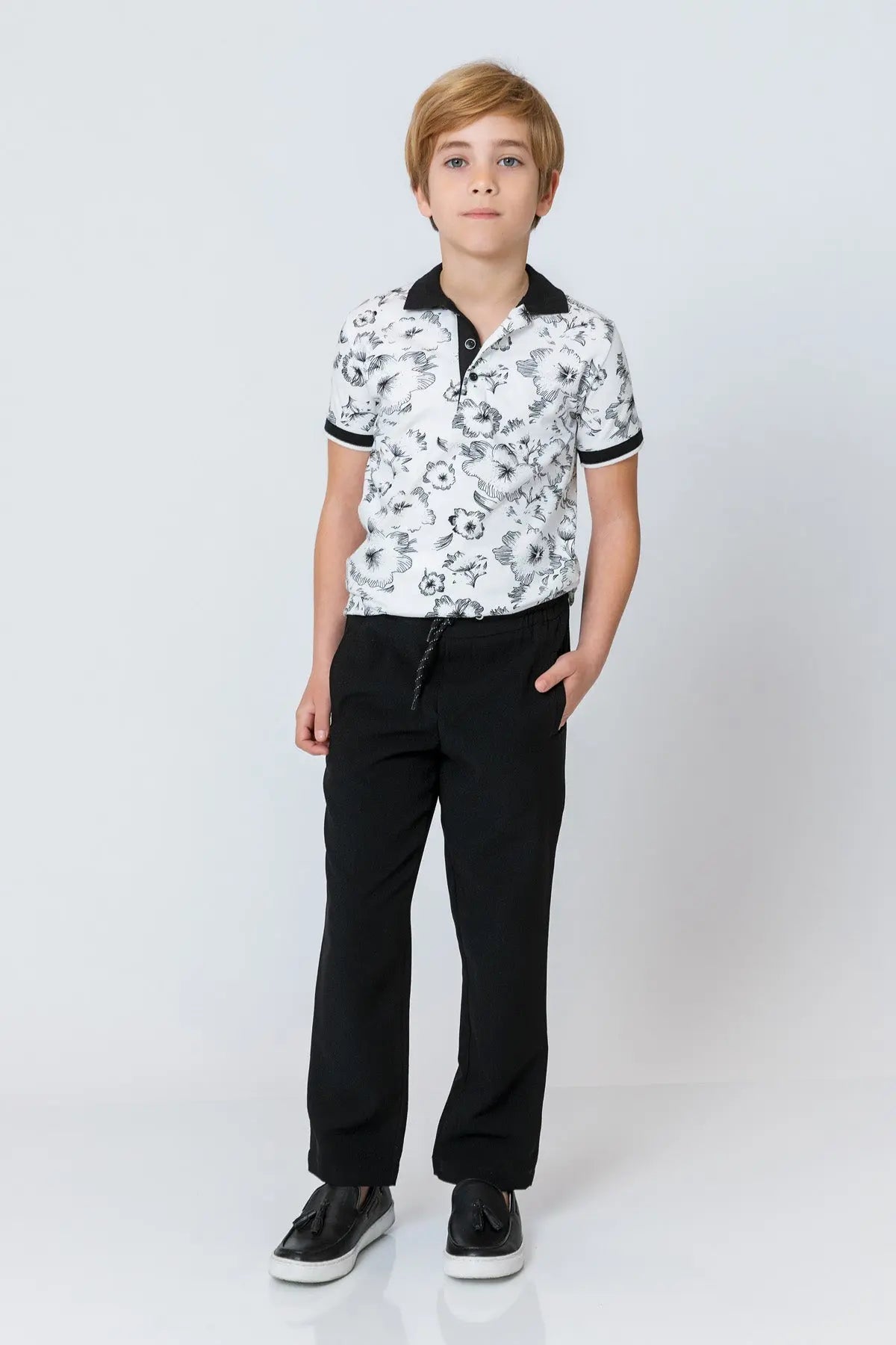 InCity Kids Boys Floral Print Short Sleeve Polo Shirt InCity Boys & Girls