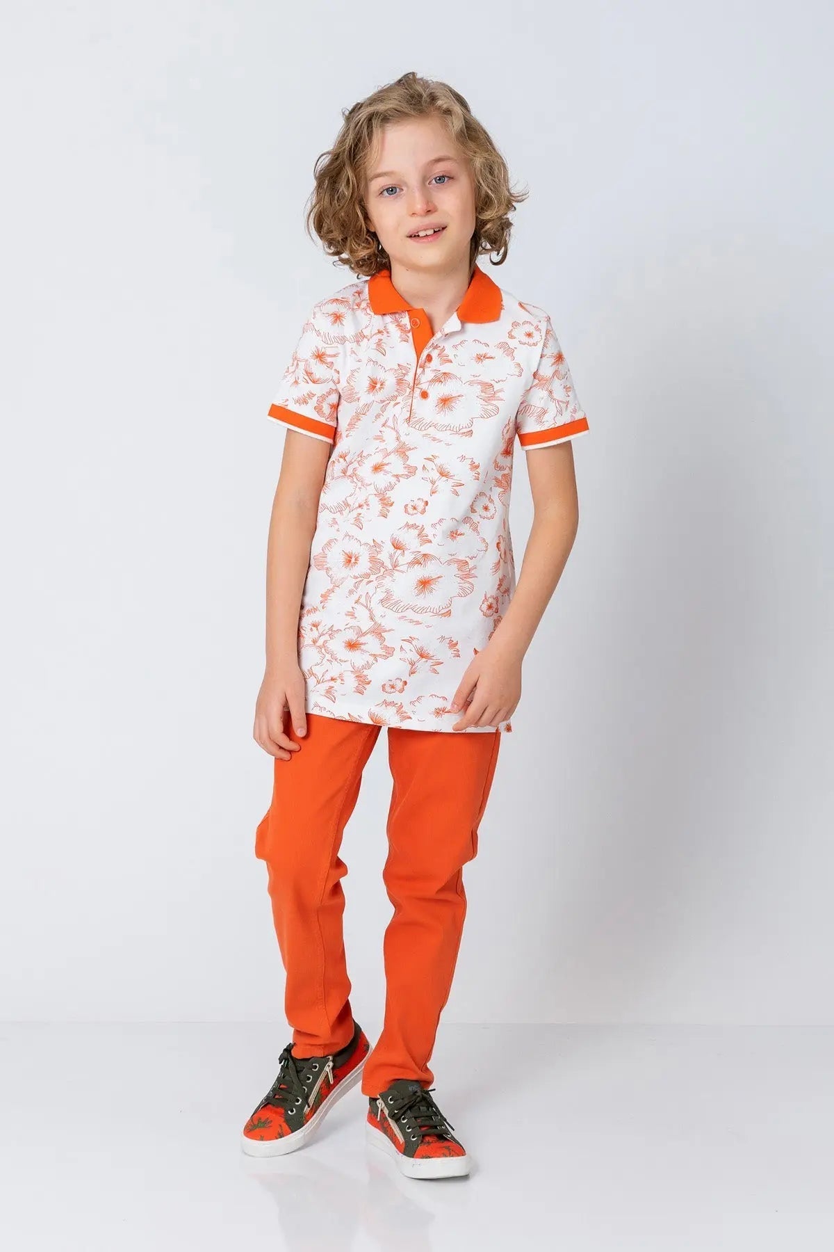 InCity Kids Boys Floral Print Short Sleeve Polo Shirt InCity Boys & Girls