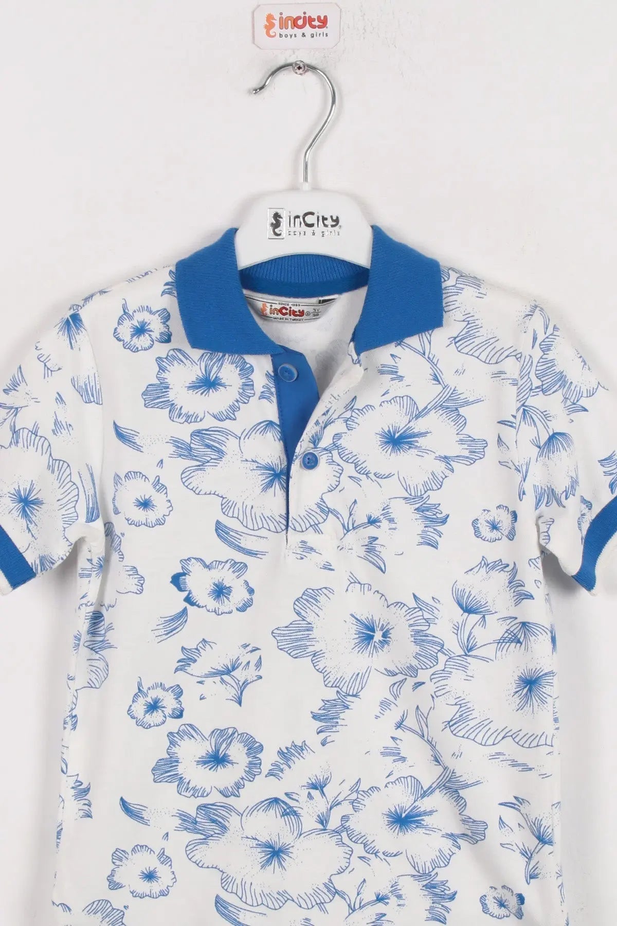 InCity Kids Boys Floral Print Short Sleeve Polo Shirt InCity Boys & Girls