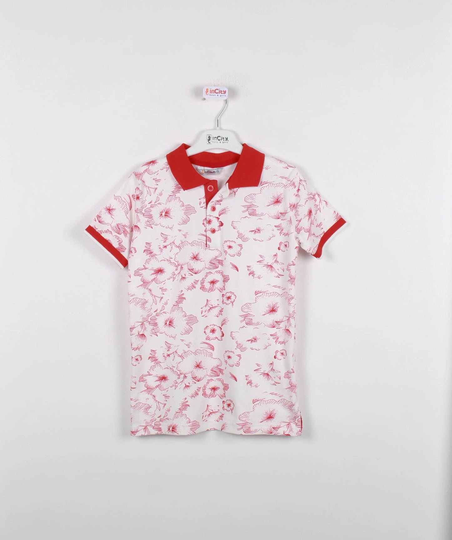 InCity Kids Boys Floral Print Short Sleeve Polo Shirt InCity Boys & Girls