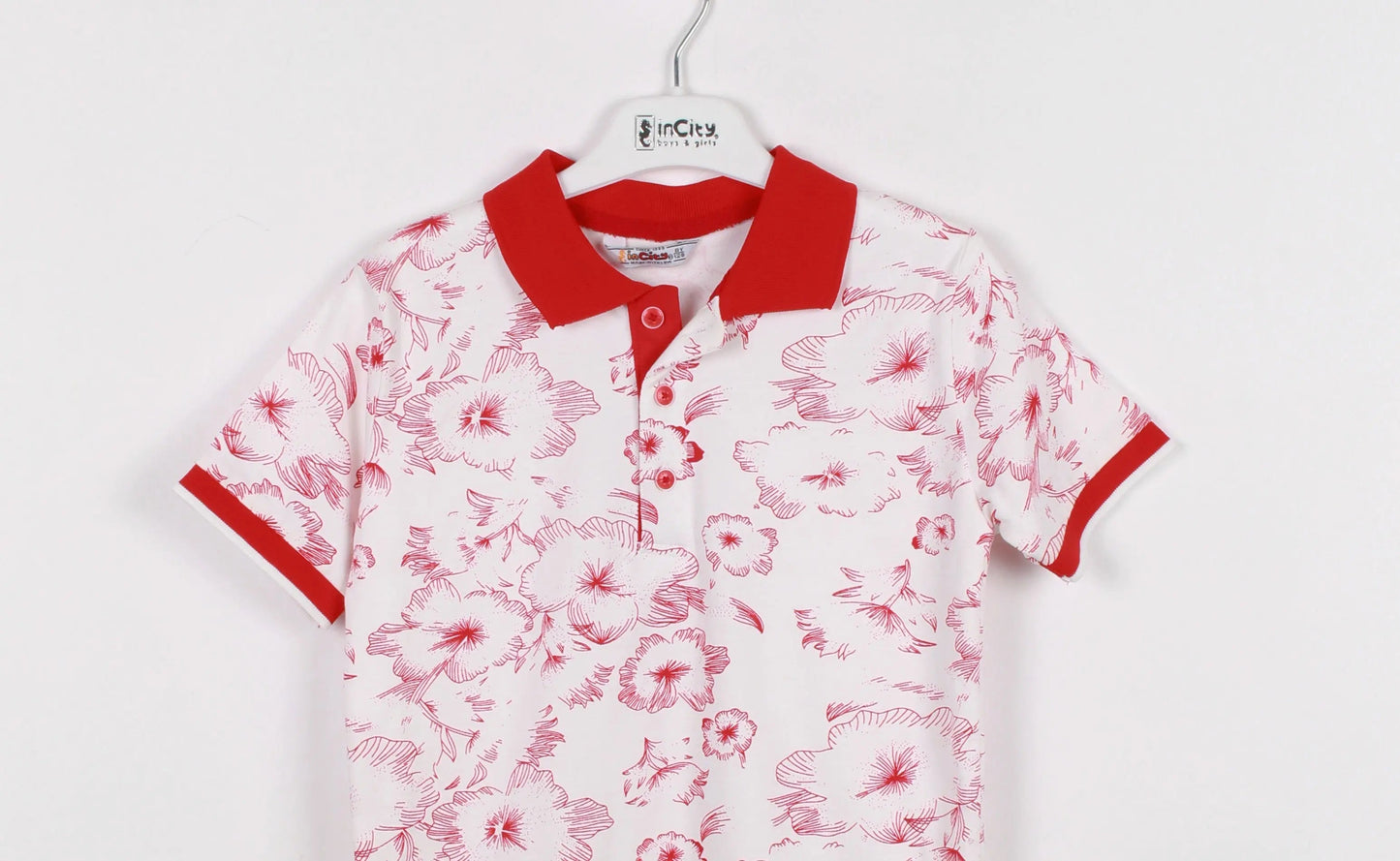 InCity Kids Boys Floral Print Short Sleeve Polo Shirt InCity Boys & Girls